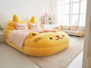 Quirky Cat-Face Bed: A Fun Twist to Bedroom Decor