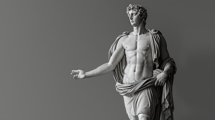 The Apollo Belvedere statue, a renowned ancient marble sculpture depicting the Greek god Apollo, admired for its idealized beauty and graceful pose. - obrazy, fototapety, plakaty