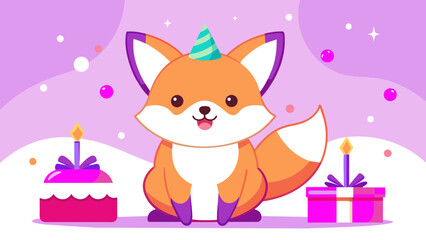 Paw-ty Time: A Beautiful Cartoon Vector of a Dog’s Birthday Celebration