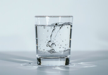 Cold Water Cascading Over Glass: Refreshing Drink Visual