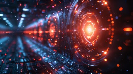 Obraz premium Techno Futuristic Background. Generative AI