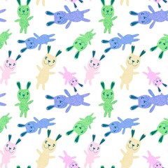 Easter animals bunnies seamless rabbit pattern for wrapping paper and kids clothes print and party accessories