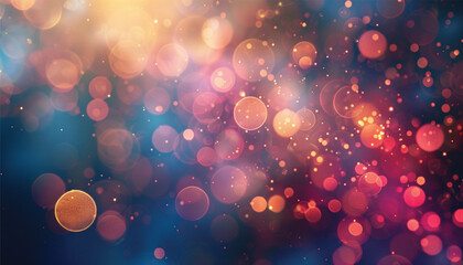 A close-up view of a blue and gold background with stars. Suitable for celestial, festive, or glamorous design projects such as invitations, holiday-themed graphics.glitter lights. de focused. banner