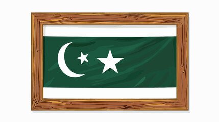 Illustration of a wooden frame with the flag of Pak