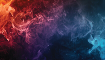 Fototapeta premium Abstract smoke misty fog on isolated black background. Texture overlays. colorful smoke float up on dark background. abstract blue smoke texture background .