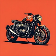 motorcycle on dark orange background