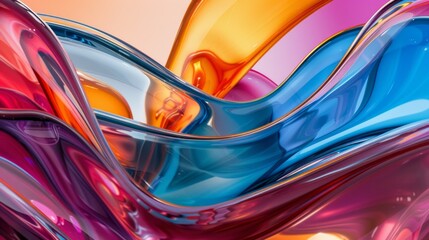 Abstract glass plastic multicolored wavy background with some smooth lines in it