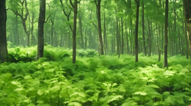 Plant nature magic green forest in cinematic view

