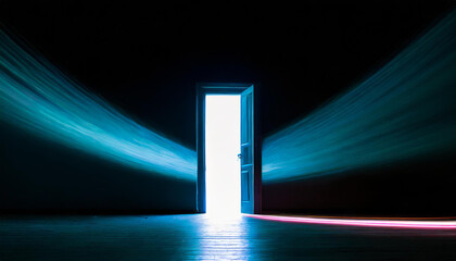 3d render of a glowing door to heaven