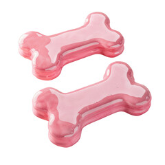 Two pink dog bone shaped soaps on a Transparent Background - obrazy, fototapety, plakaty
