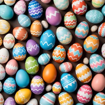 different varieties of easter eggs in a perfect sequence