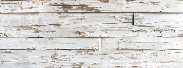 Faded White Shiplap Patterns: Distressed Wooden Panels