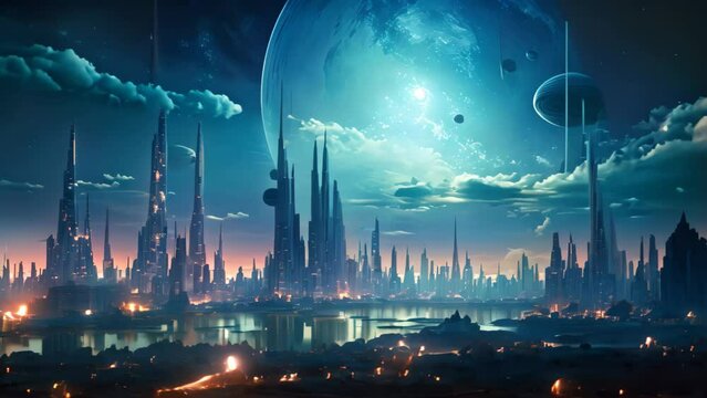 Fantasy alien planet. 3d render. Elements of this image furnished by NASA, AI Generated