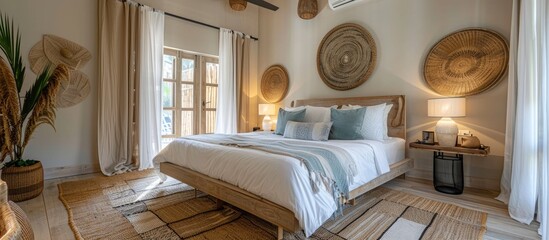 Luxurious Bedroom Oasis in a Boutique Spa Resort with Plush Bedding and Soothing Decor for a Tranquil Escape