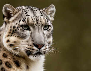 Fototapeta premium The snow leopard (Panthera uncia) is a large feline native to the mountain ranges of Central Asia. It is an elusive and solitary animal, known for its beauty and its thick, spotted coat