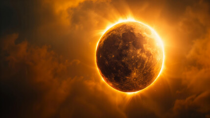 Golden Sky Solar Eclipse: Celestial Phenomenon Illuminating the Atmosphere
