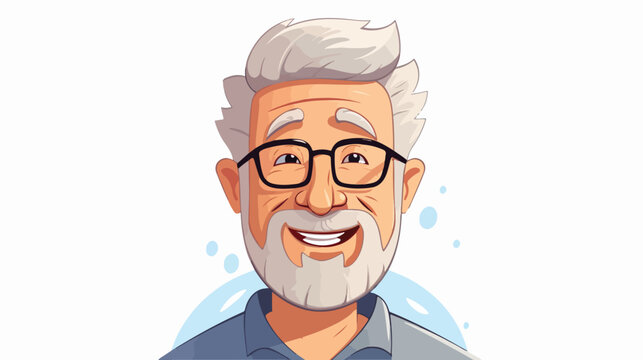Man male cartoon portrait senior person character f