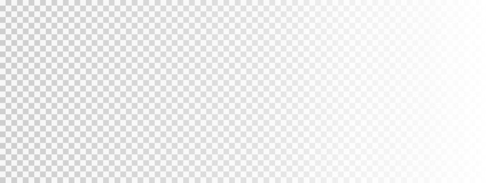 Fake PNG transparency texture with fading effect. Imitation of transparent background for photo or graphic elements. Mosaic pattern with white and grey squares. Pixel wallpaper. Vector illustration.