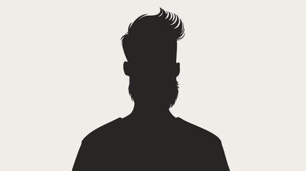 Man with beard head faceless in black and white fla - obrazy, fototapety, plakaty