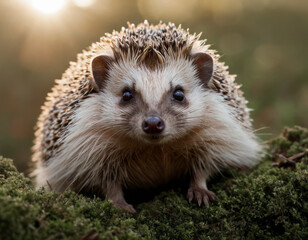 Ah, hedgehogs! Those adorable little spiny creatures that capture hearts with their clumsy charm. - obrazy, fototapety, plakaty