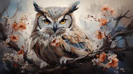 Owl - obrazy, fototapety, plakaty
