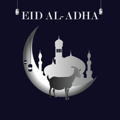 eid mubarak background simple the moon with ornament stars