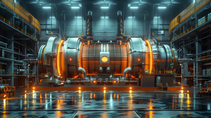 huge generator shown as a digital 3D image, hypermodern style,genearive ai