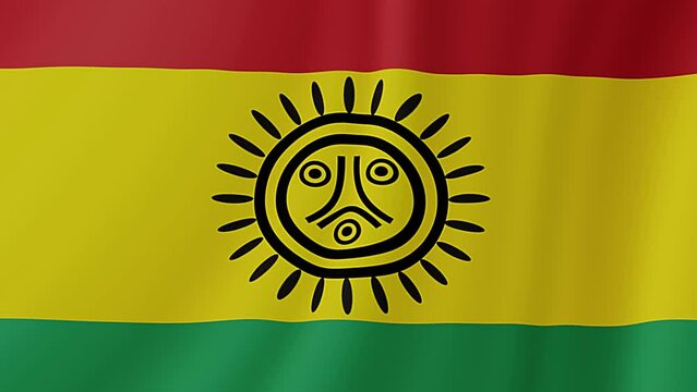 Jatibonicu Taino Tribal Nation Waving Flag. Realistic Flag Animation.