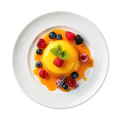 Plate of fruit and jelly on Transparent Background