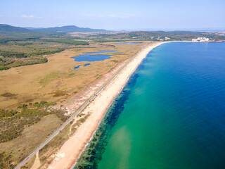 Aerial view of The Driver Beach near resort of Dyuni, Bulgaria
