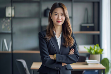 Portrait of a smiling asian businesswoman - Generative AI