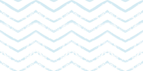 Chevron seamless vector pattern. Watercolor stripe kids background, Abstract zigzag blue print, Graphic striped texture pastel lines.