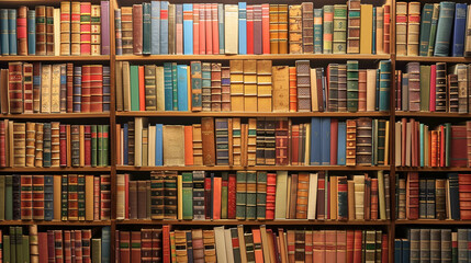 old books on the shelf, background