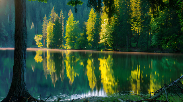 Wald ein einem See