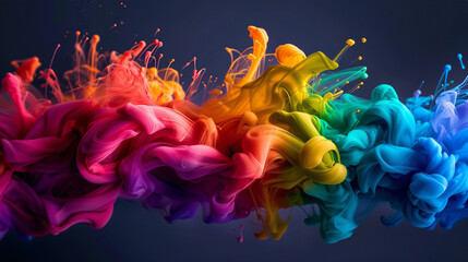 Colorful splash with dark background