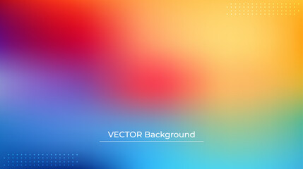 Smooth and blurry colorful gradient mesh background. Modern bright rainbow colors. Easy editable soft colored vector banner template. Premium quality