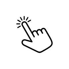 Hand cursor icon vector isolated on white background. Hand click icon. Finger pointer vector