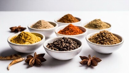 Sensory Showcase: Bowls Filled with Asian Spices in Studio Setup