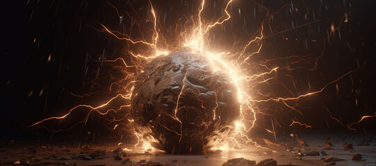 electric lightning explosion energy stone ball 44