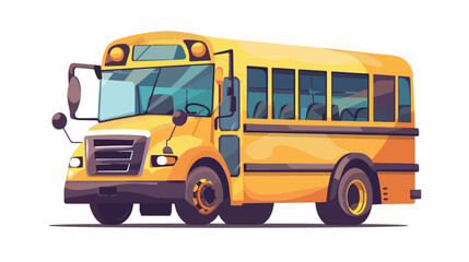 Obraz na płótnie Canvas School bus frontview flat cartoon vactor illustrati