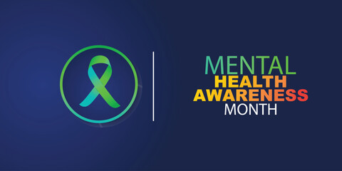 May is Mental Health Awareness Month banner. Mental Health Awareness an annual campaign highlighting awareness of mental health. Vector design illustration.
 - Powered by Adobe