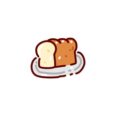 Sliced loaf of bread isolated on white background