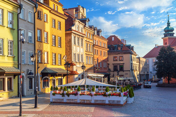 Cityscape - view of the Old Town Market Place with cafes and restaurants in the historical center...