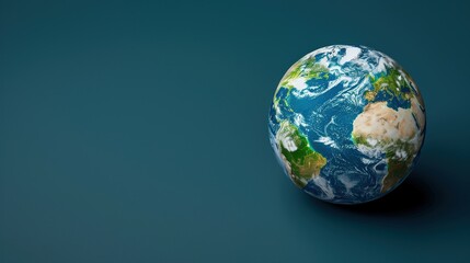 3D Earth Model on Green Background: Climate Graphic Resource