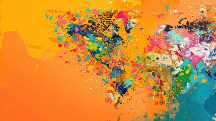 International Colour Day. World Art Day background with copy space area on side for text. Abstract, colour, and art background. Colorful background, design, banner, poster. 
