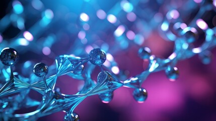 DNA helix 3D illustration. Mutations under microscope. Decoding genome. Virtual modeling of chemical processes. Hi-tech in medicine