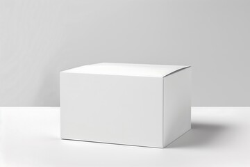 Minimalist White Product Box on Plain Background