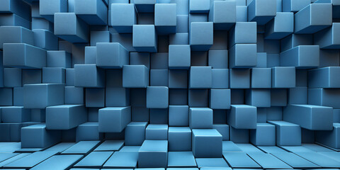 Abstract 3D geometric blue background