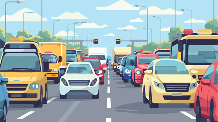 Traffic flat cartoon vactor illustration isolated b