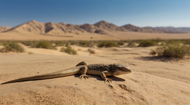 "Sun-Drenched Sand Dwellers: Observing Sand Lizards on a Sunny Day"
